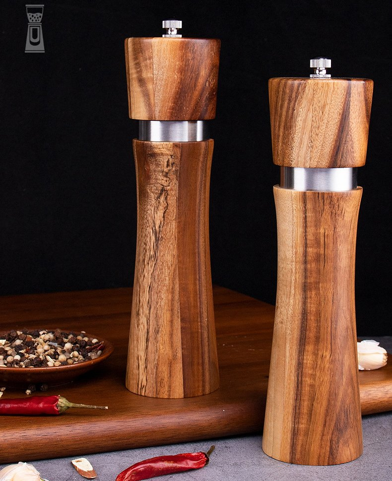 Деревянная мельница для соли и перца 2 в 1, 6 дюймов