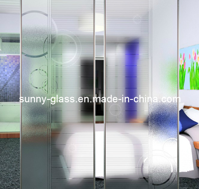 4-12mm Frosted Glass Acid Etched Paint Coated Glass