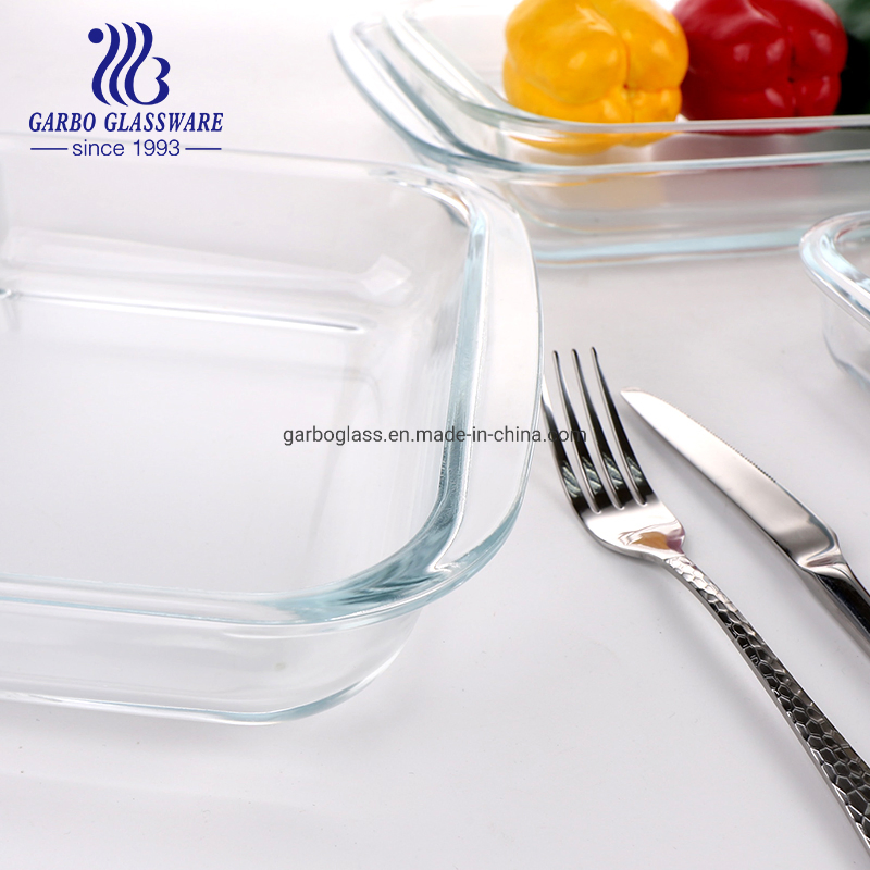Rectangle and Oval Clear Multifunctional Dishwasher and Oven-Safe Baking Glass for Cake Pizza Muffin Tray