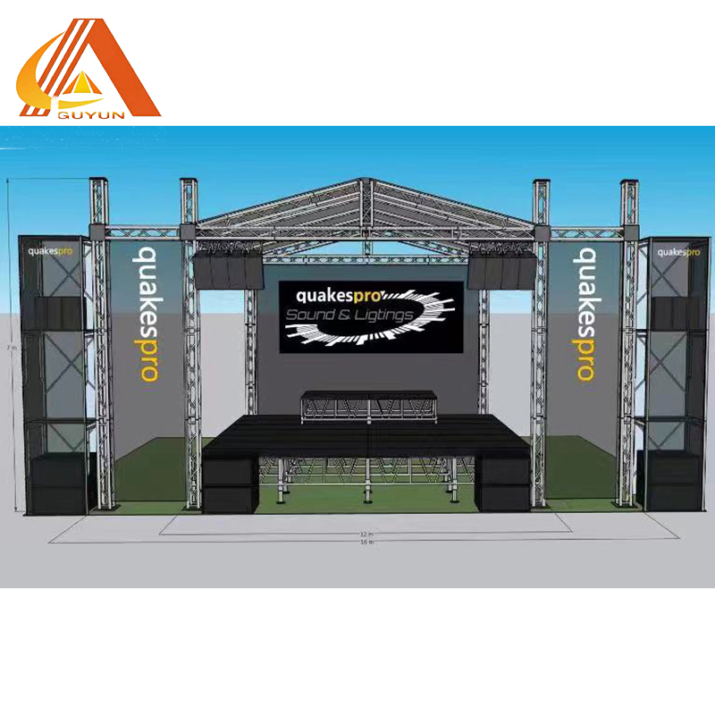 Hot Sale Wind-Resistance Aluminum Alloy Stage with Lighting Truss for Music