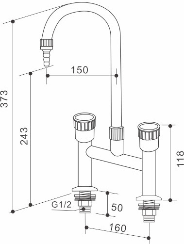 Laboratory Double Outlet Faucet for Safety