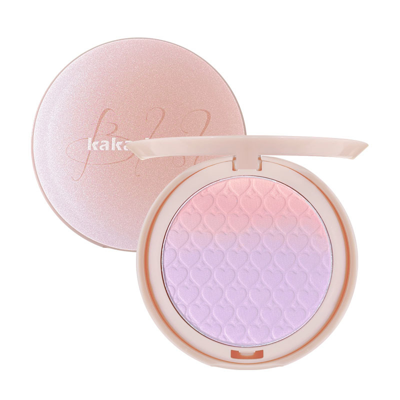 Matte Fine Shiny Face Plate Purple Cheek Blue Peach Milk Apricot Three Color Gradient Powder Blusher