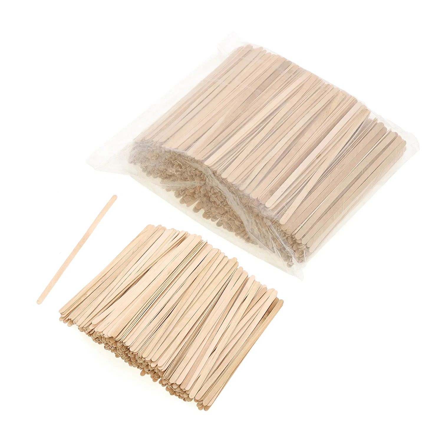 FSC-Certificate Bulk Disposable Biodegradable 140/178mm Customized Size Paper Wrapped Birch Wooden Tableware Tea Coffee Stirrers Sticks for Beverages