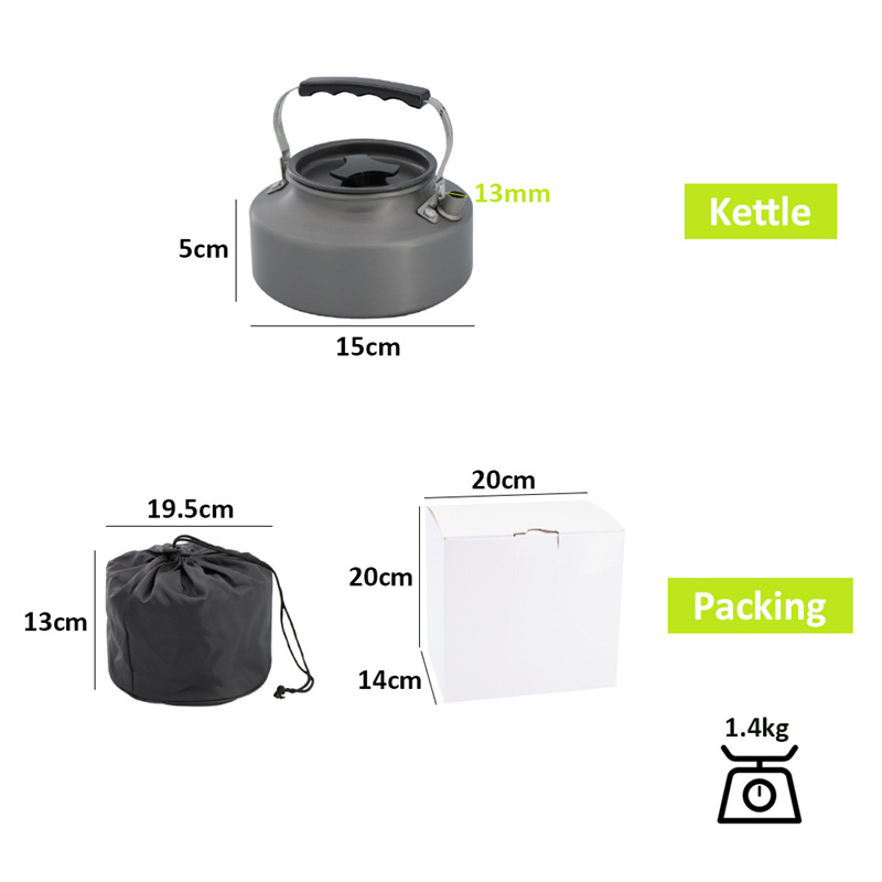 Lightweight Stackable Aluminum Cooking Ware Pot Frying Pan Kettle Bowls with Storage Bag for Outdoor Hiking Picnic