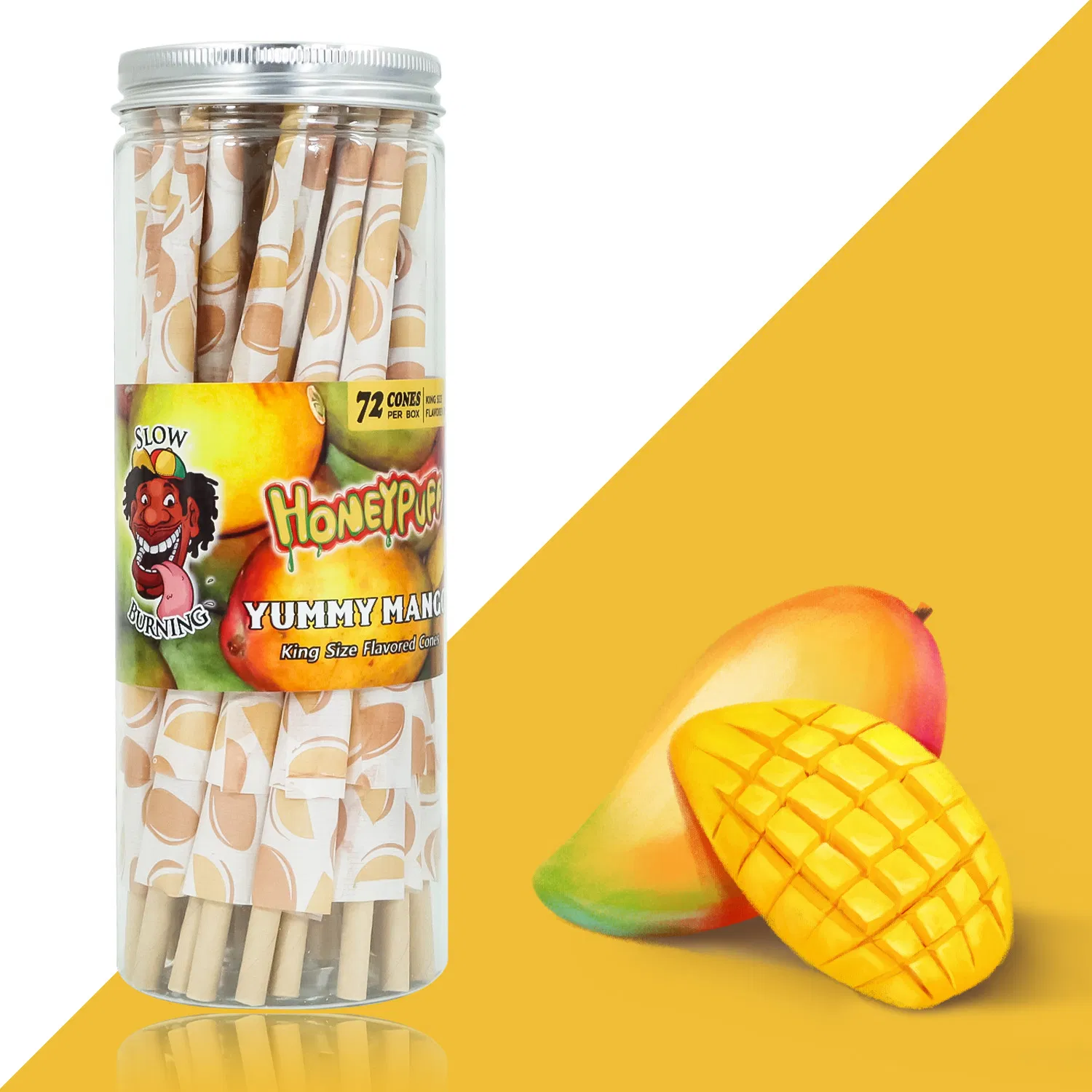 Honeypuff King Size Classic Pre Rolled Cones Rolling Paper Fruit Flavor 72 Cones