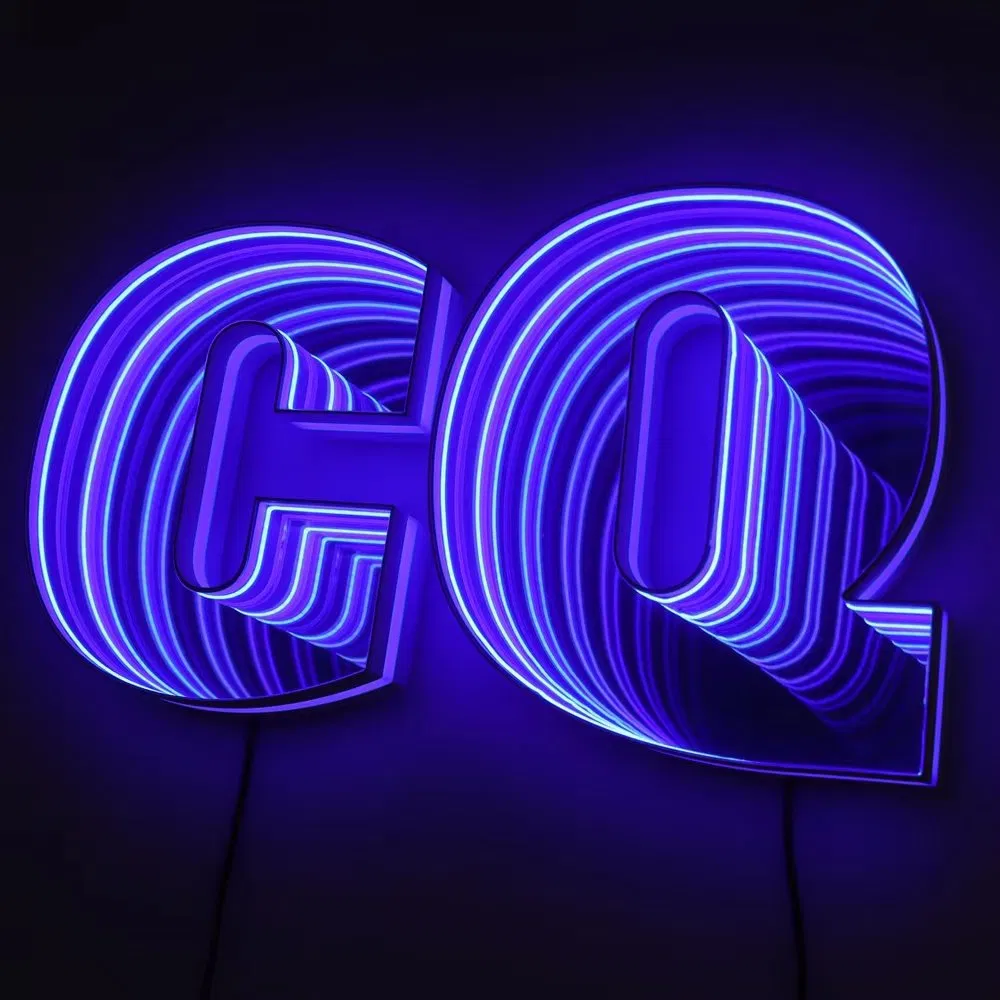 3D Abyss Mirror Neon Infinity LED Sign Custom Acrylic Glass Material for Home and Hotel KTV Track Letter Design