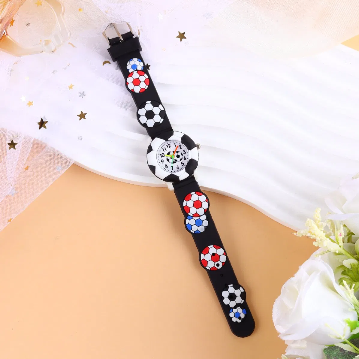 Children's Watch Set Football Watch Strap Black