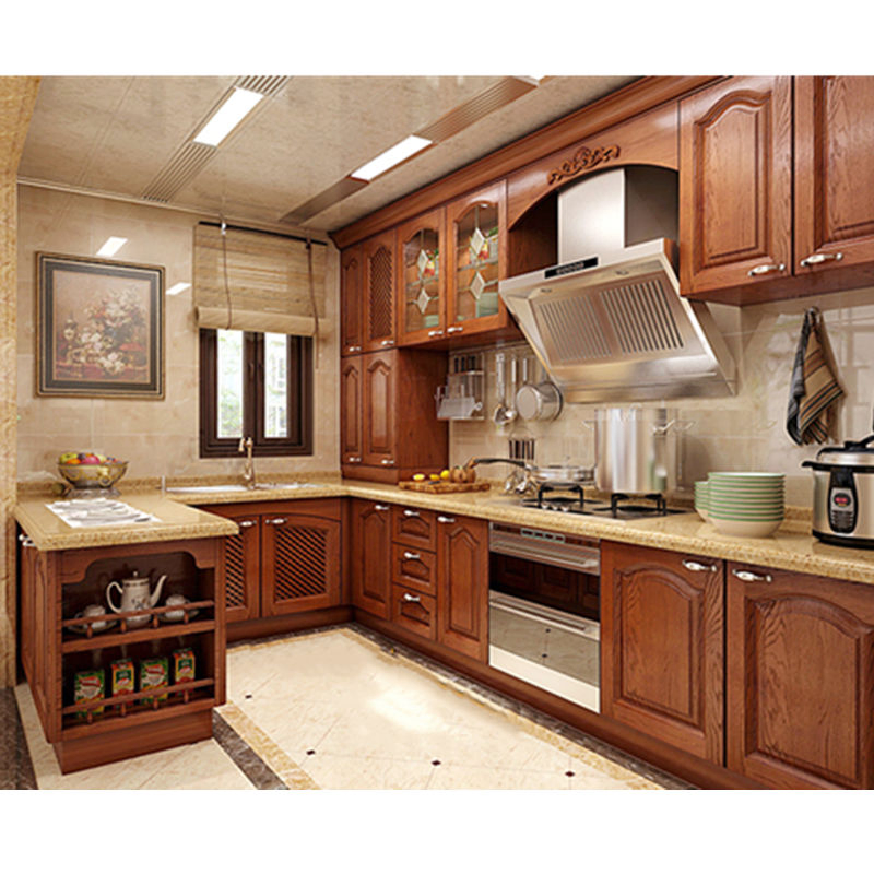 Solid Wood Kitchen Cabinet Designs for Prefab Houses