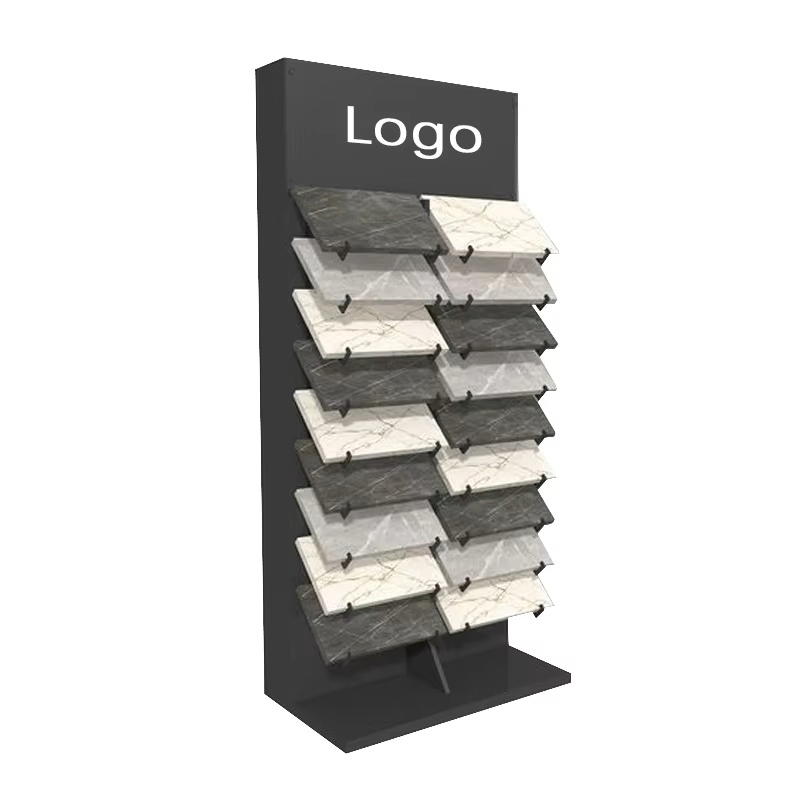 Customized Metal Marble Slabs Ceramic Tile Display Rack for Showcasing Marble Slabs in Store