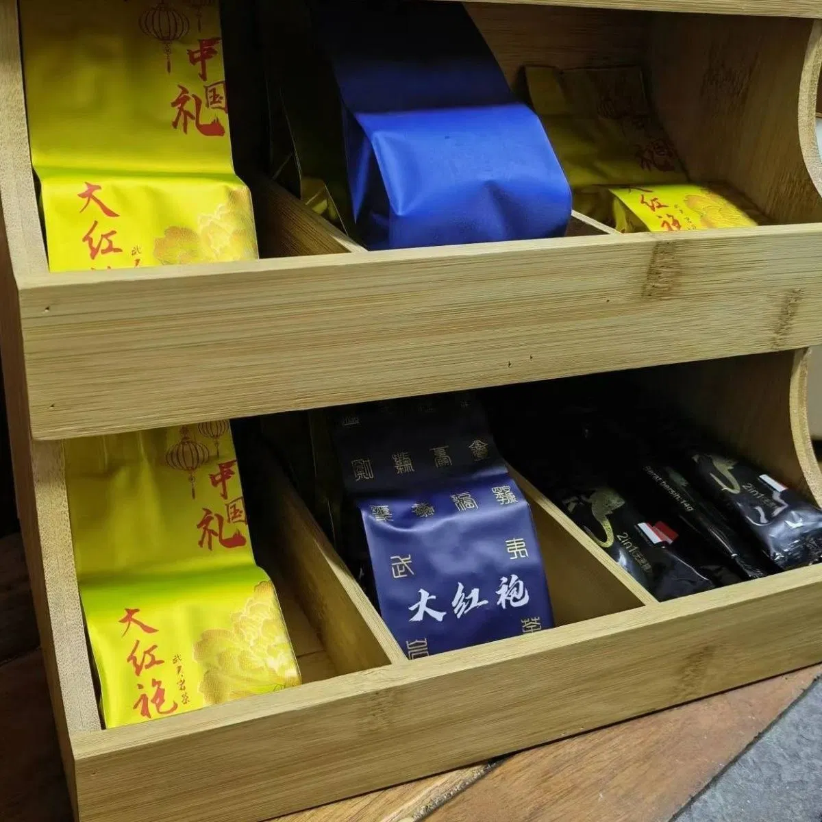 Multi-Functional Household Multi-Layer Shelf Bamboo Organizing Coffee Capsules and Tea Bags Shelf