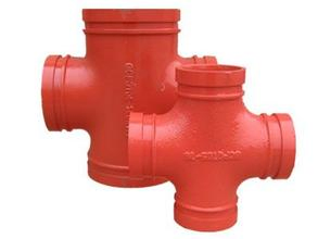 UL Grooved Coupling 4 Way Ductile Iron Threaded Cross Grooved Quick Coupling
