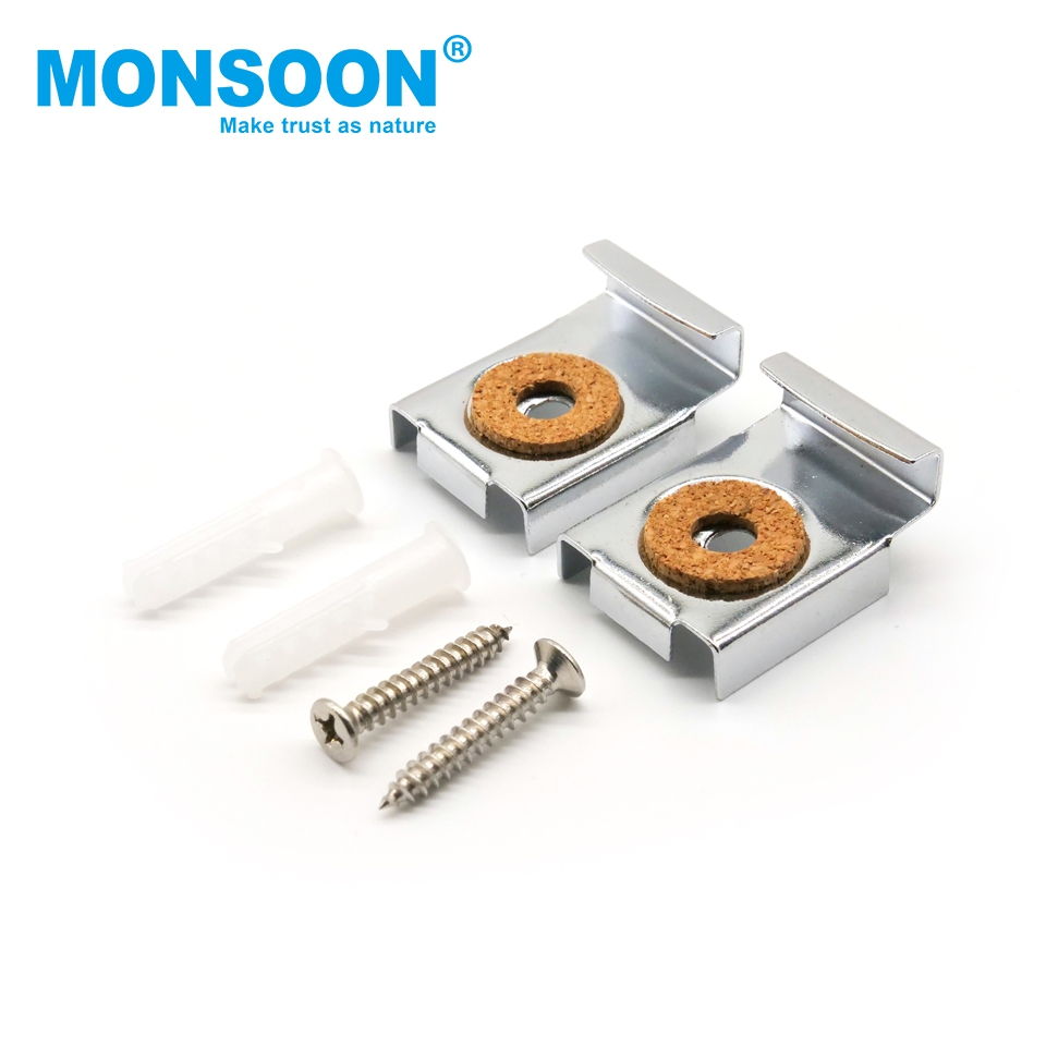 Furniture Hardware Accessories Bathroom Square Mirror Holder Mounting Glass Clip Shelf Supports Mirror Clip