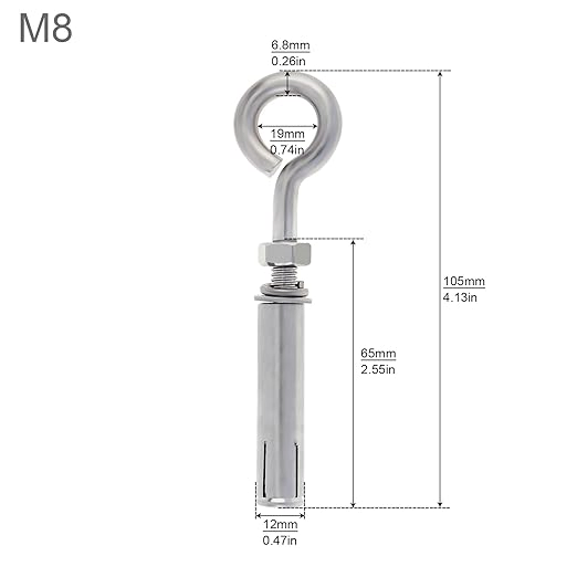 Heavy Duty Lifting Ring Bolt Stainless Steel Wall Brick Anchor