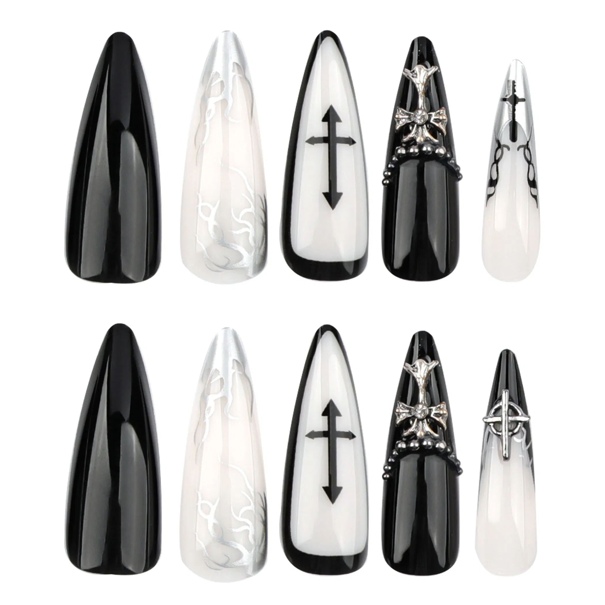 Custom Design Halloween Long Stiletto Reusable False Nail