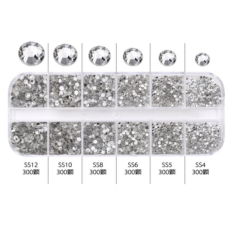 3600PCS Nail Decoration Rhinestones DIY Diamond Accessories Nail Box Art