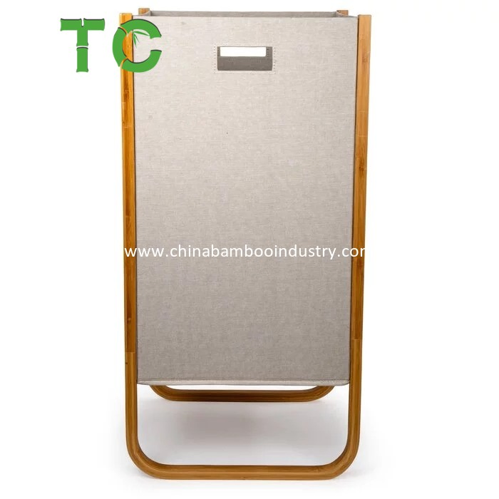 Bamboo Laundry Hamper with Carry Handles Large Foldable Clothes Basket Storage