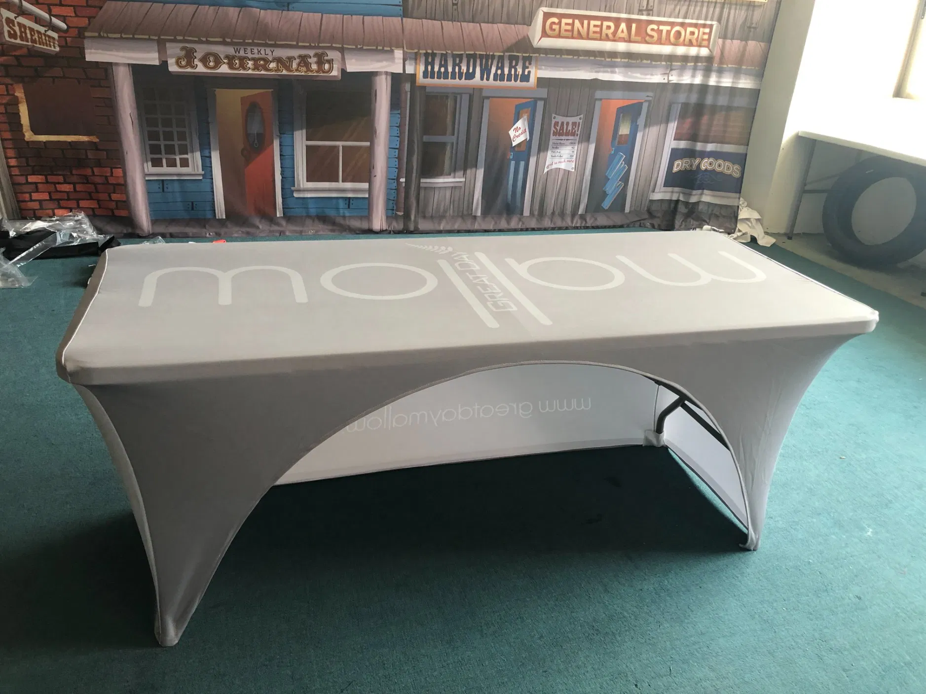 Custom Printed Trade Show Advertising Stretch Rectangular Table Cloth Spandex Table Cover