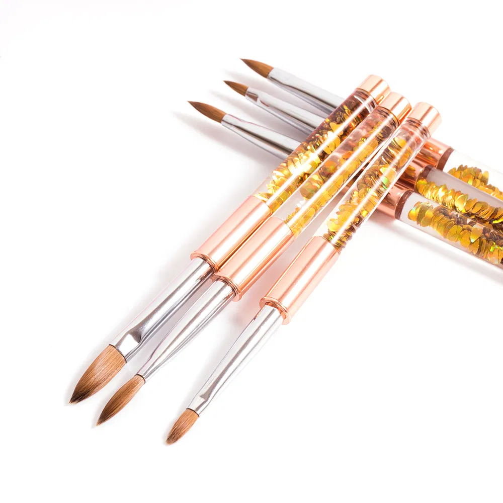 Guyo Gold 100% Kolinsky Acrylic Brush with Liquid Sequins Inside
