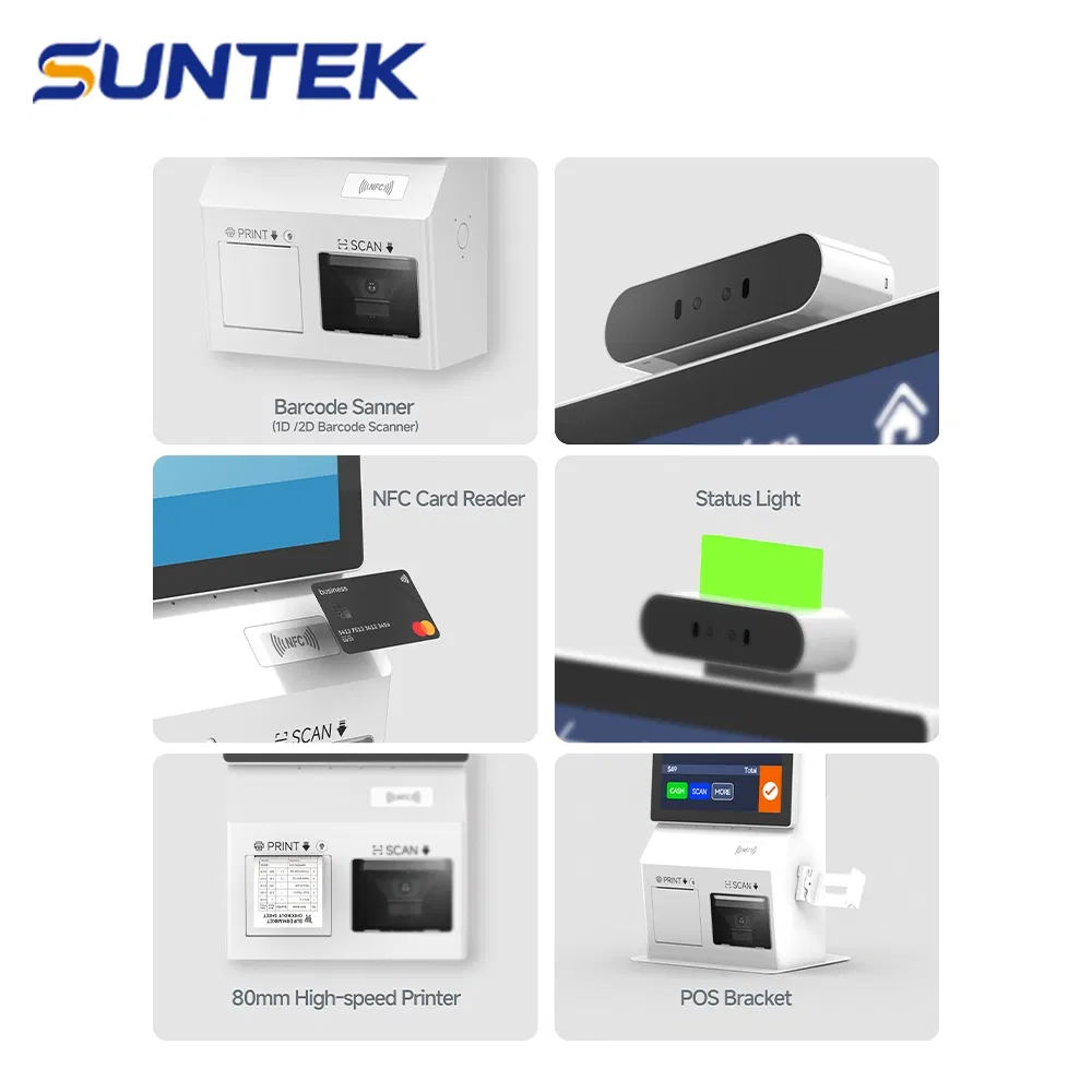 Self Ordering Kiosk Wall Mount Outdoor Suntek Equipment Payment 21.5 Inches Interactive Touch Kiosk for Bakery Stores
