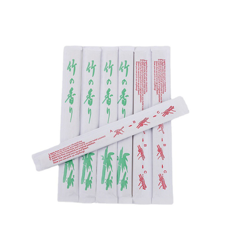 Disposable Bamboo Chopsticks Cheap Price Twins Chopstick with Custom Logo Printing Packaging