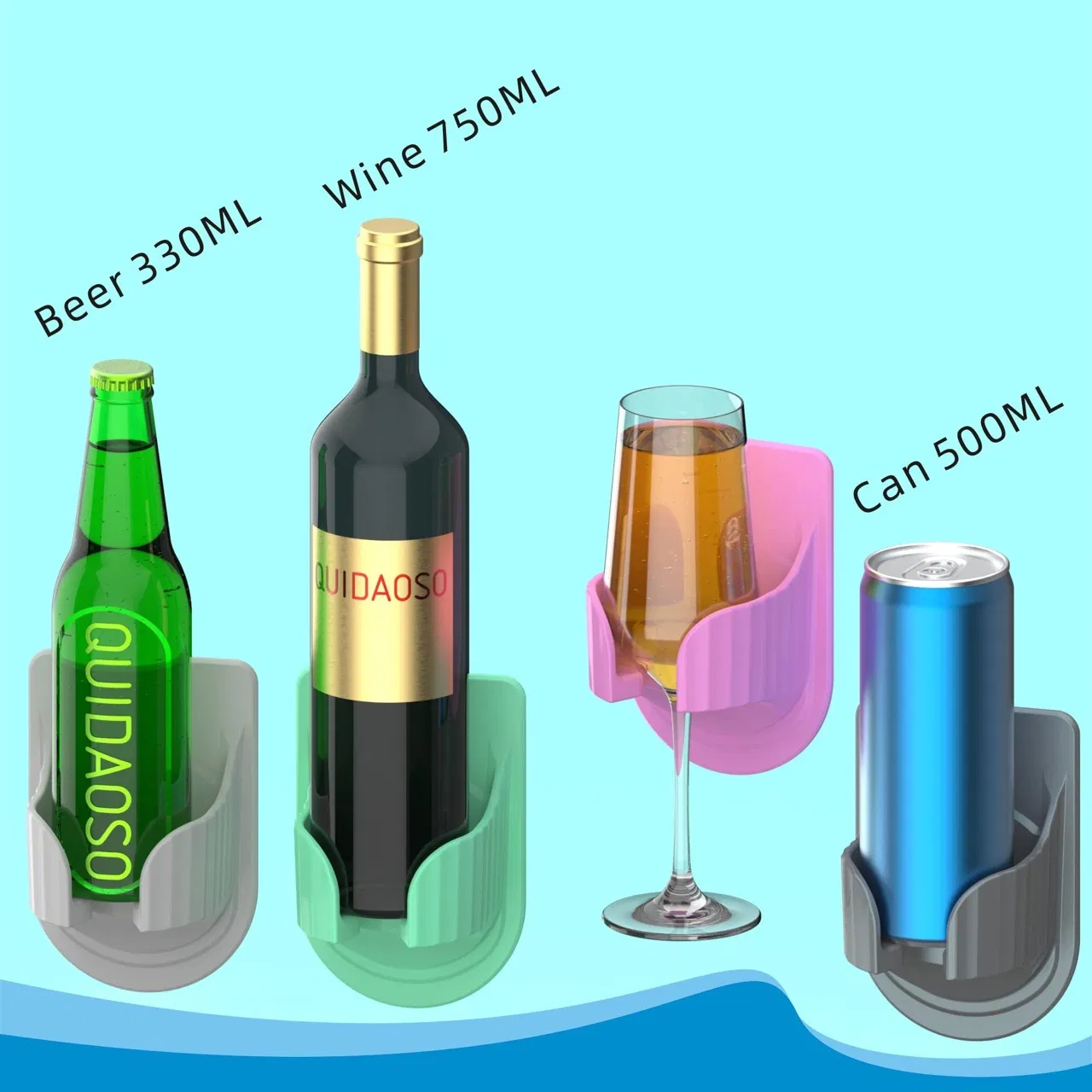 Wall-Mounted Cup Holder, Wine Glass/Beer/Can/Bottle/Beverage Holder Wyz16070