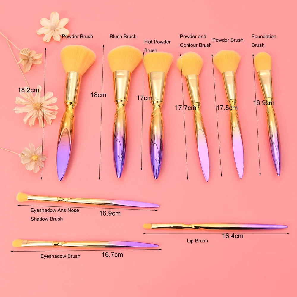 ABS Electroplate Gold Handle Powder Blush Foundation Eyeshadow Makeup Brush High Quality Beauty Care Cosmetic Brush