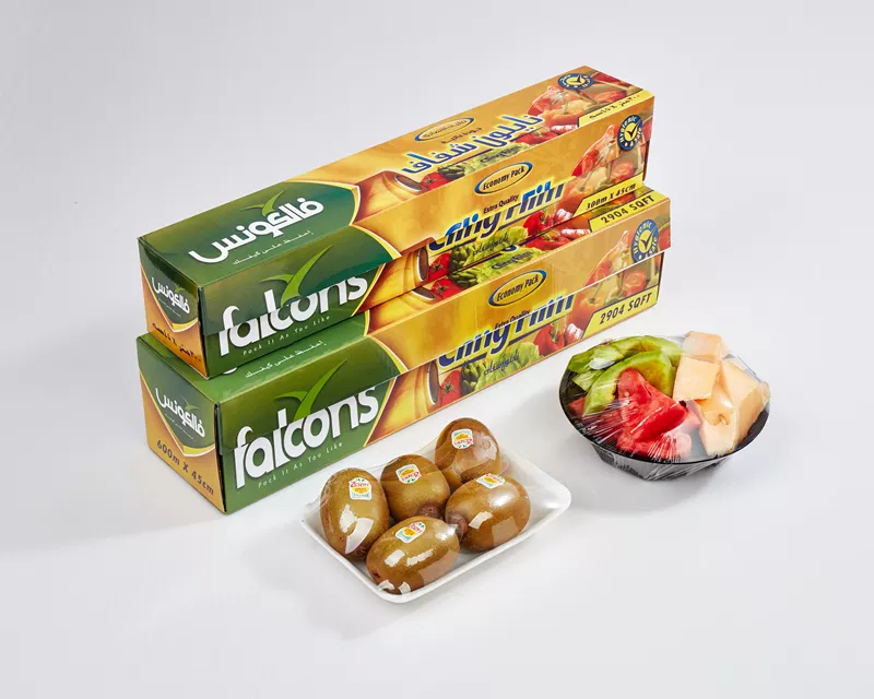 Plastic Roll Food Cover Packaging Printing PVC Transparent Cling Film with Cutting and Color Box for Cooking