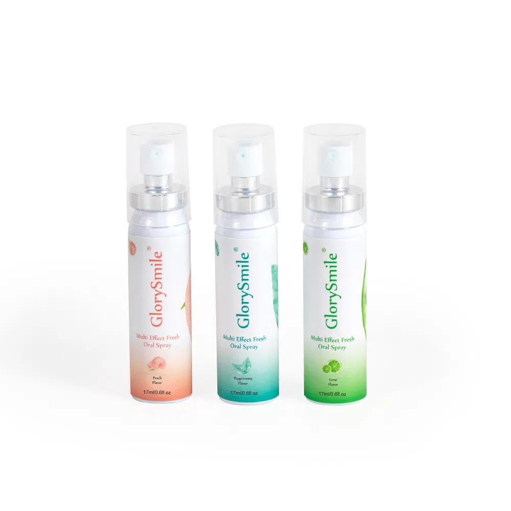Oral Care Portable Mouth Refreshing Breath Freshener Spray Oral Remove Bad Alcohol-Free Breath Peach Mint Mouth Spray