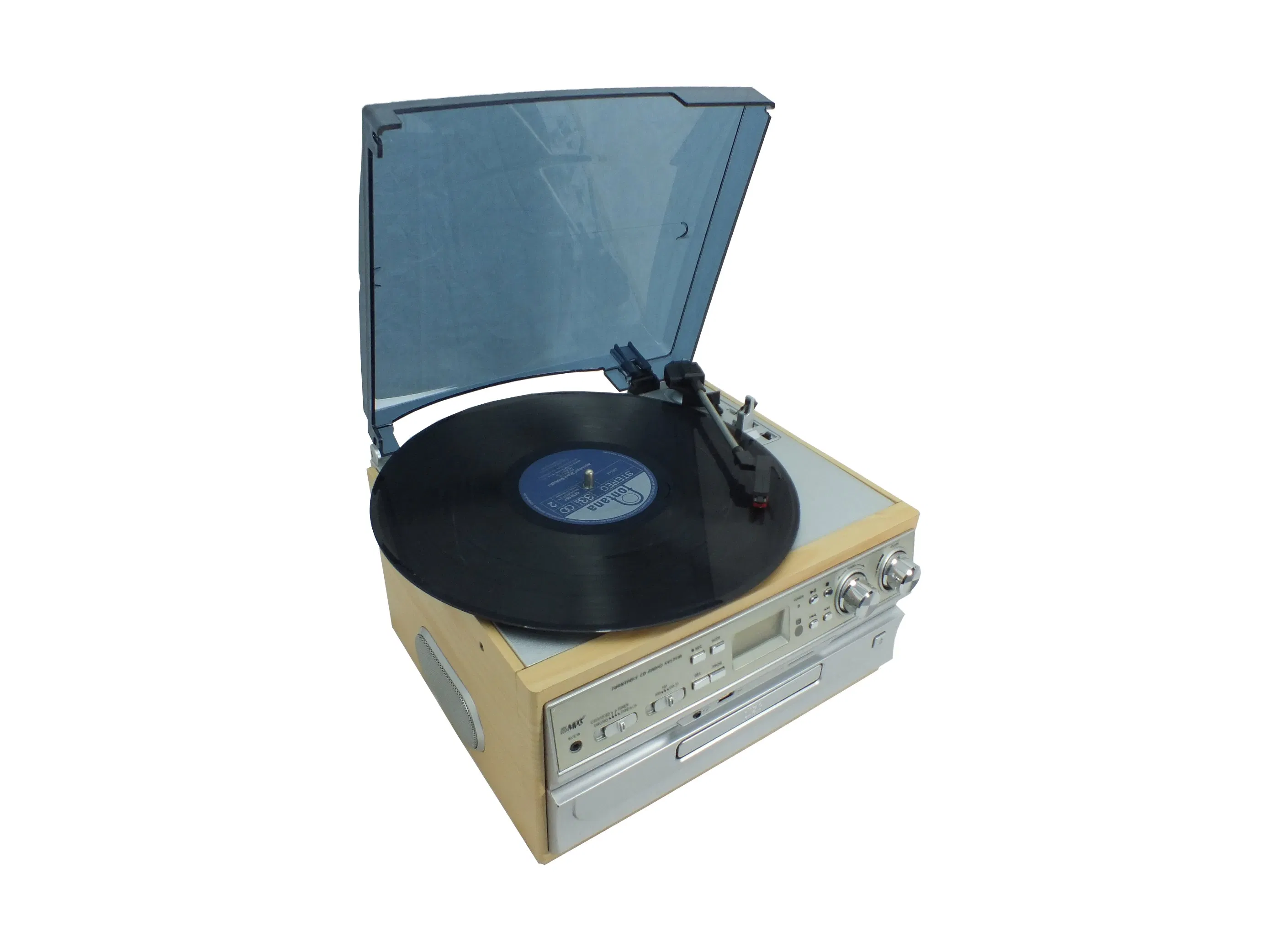 Ретро-проигрыватель винила и кассет с CD и USB