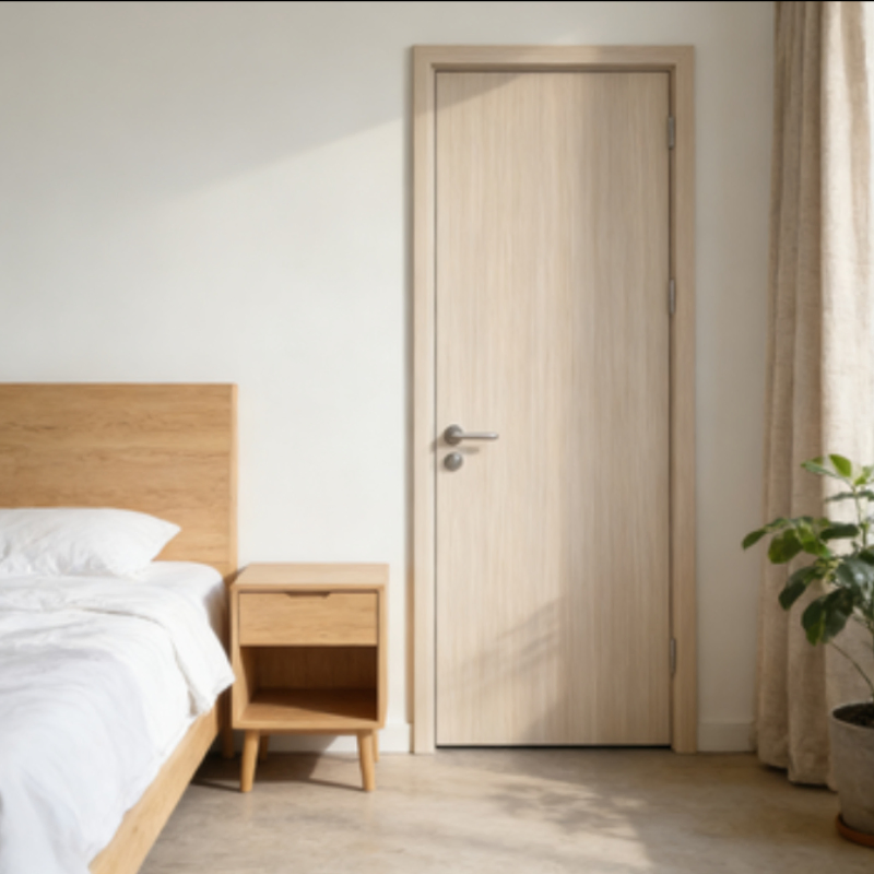 High Quality Metal Frame Fire Resistant School Building Interior Solid Wooden Door with Lock System