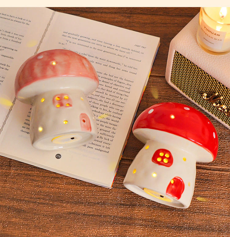 Whimsical Ceramic Mushroom Night Light for Cozy Decor
