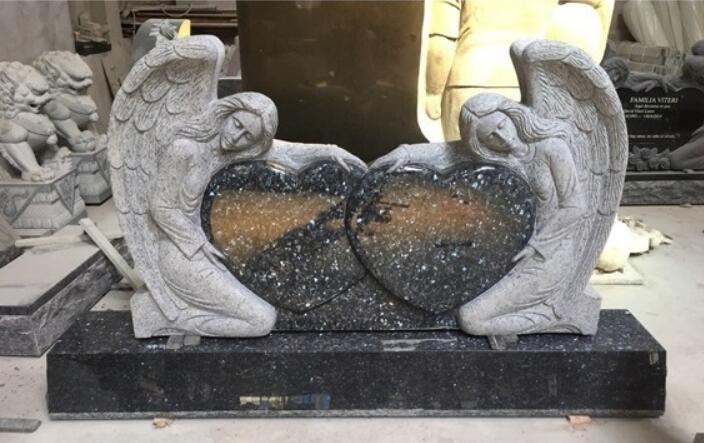 Natural Stone polished carving Blue Pearl Granite tombstone for Memorial/Dead/cemetery/graveyard