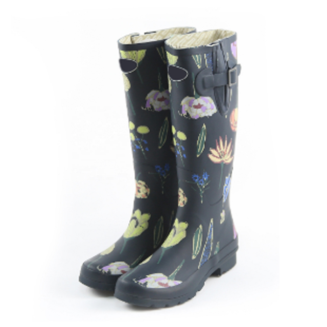 Fashionable Women Waterproof Tall Rain Rubber Boots