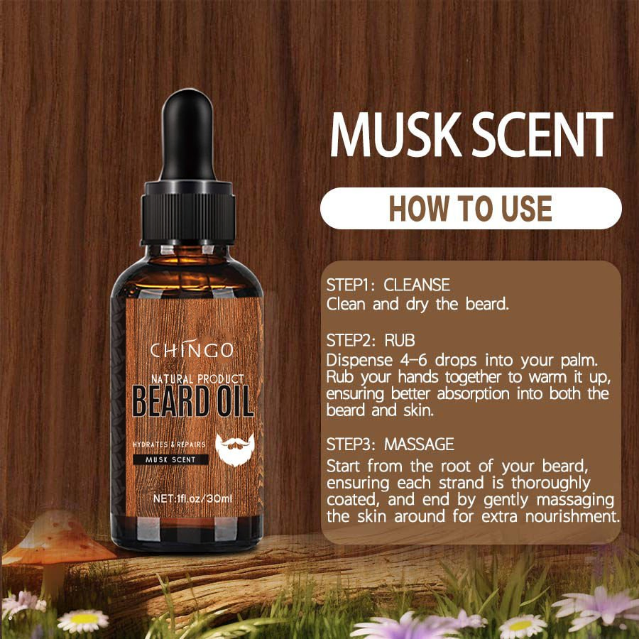 Organic Repairing Moisturing Beard Growth Oil Smoothing Stronghten Hair Roots