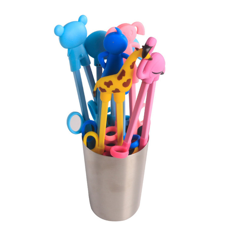 Wholesale OEM Customized Cute Cartoon Animal Reusable Children Training Chopsticks for Kids