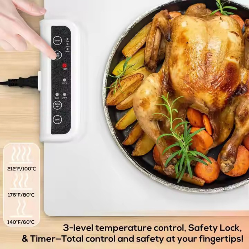 Foldable Food Warming Tray Roll up Easy Electric Heating Food Warmer Mat