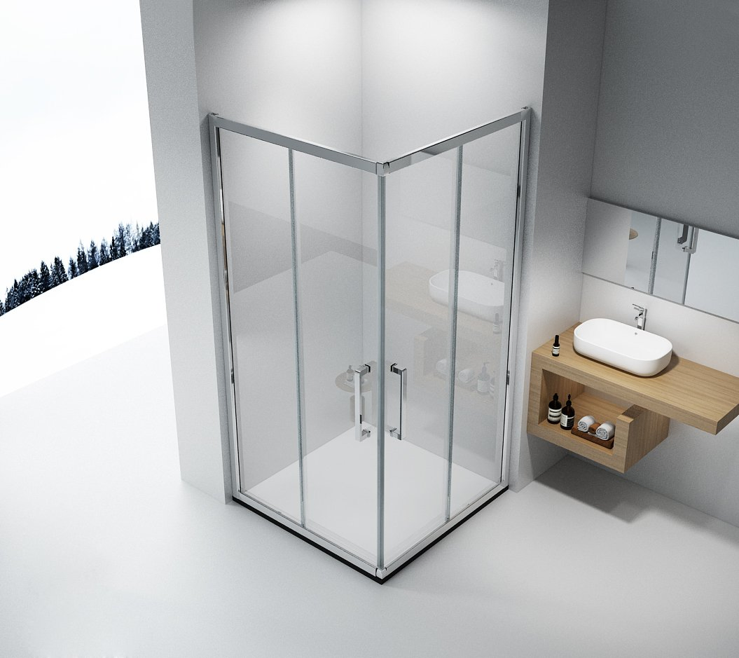 Modern Design Square Sliding Bathroom Glass Shower Enclosure