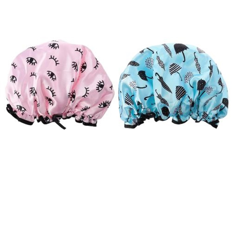 Hot Sale Double Layer Eco-Friendly Printed High Quality Hair Shower Cap