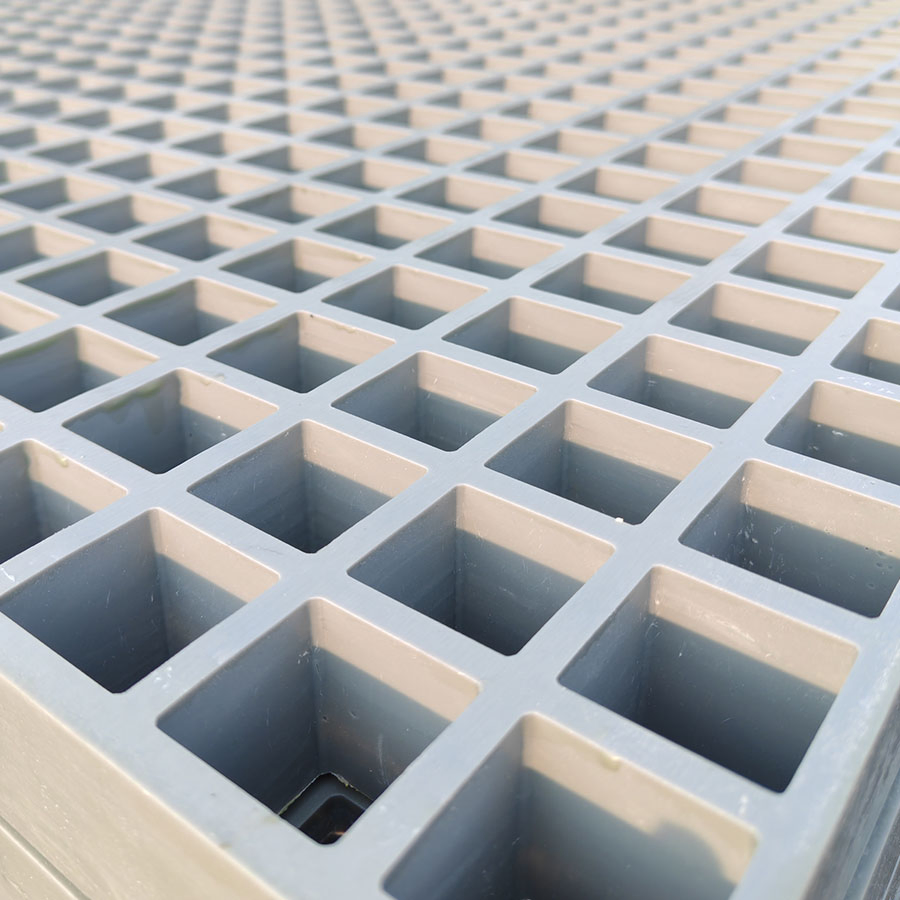 FRP Product Grating Mesh Trench Cover Industrial Walkway Platform Structure Anti Slip Corrosion Resistant Fire Retardant UV Protected Long Lasting Surface