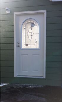 Fangda Pre-Hung Exterior Wrought Iron Door Decorated with Tempered Glass