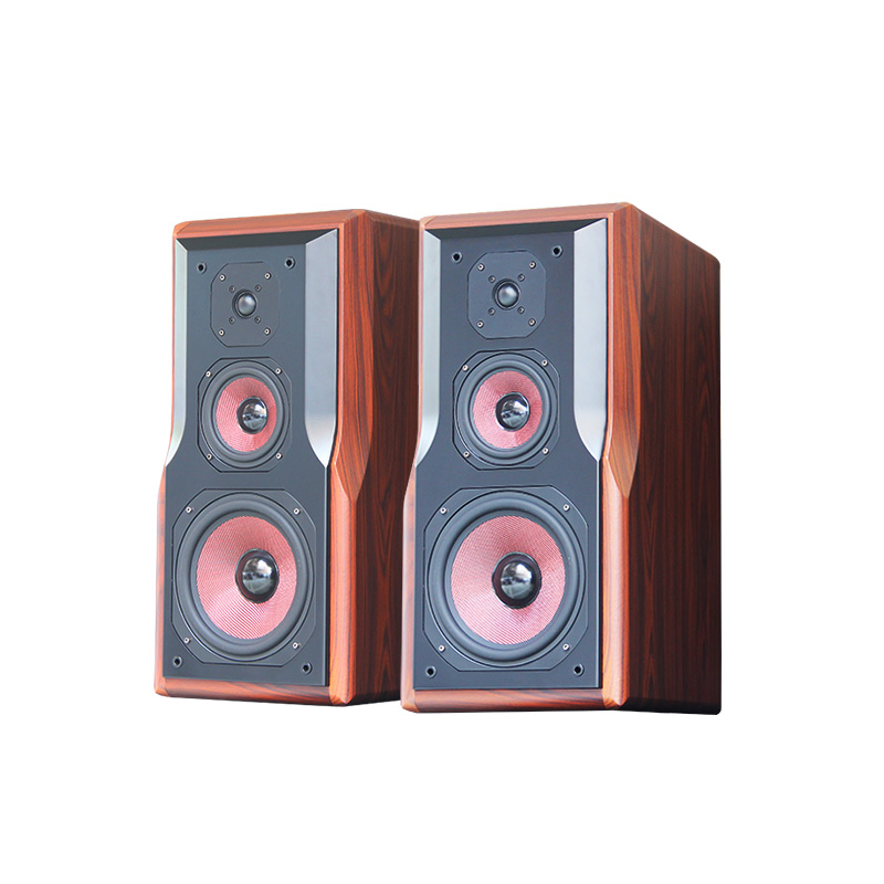 Passive Bookshelf Speaker 3 Way Home Theater Stereo Desktop 8-Inch