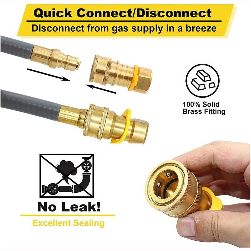 1/2 Inch Propane Gas Hose with Quick Connect LPG, Natural Electric Fireplace Gas Hose