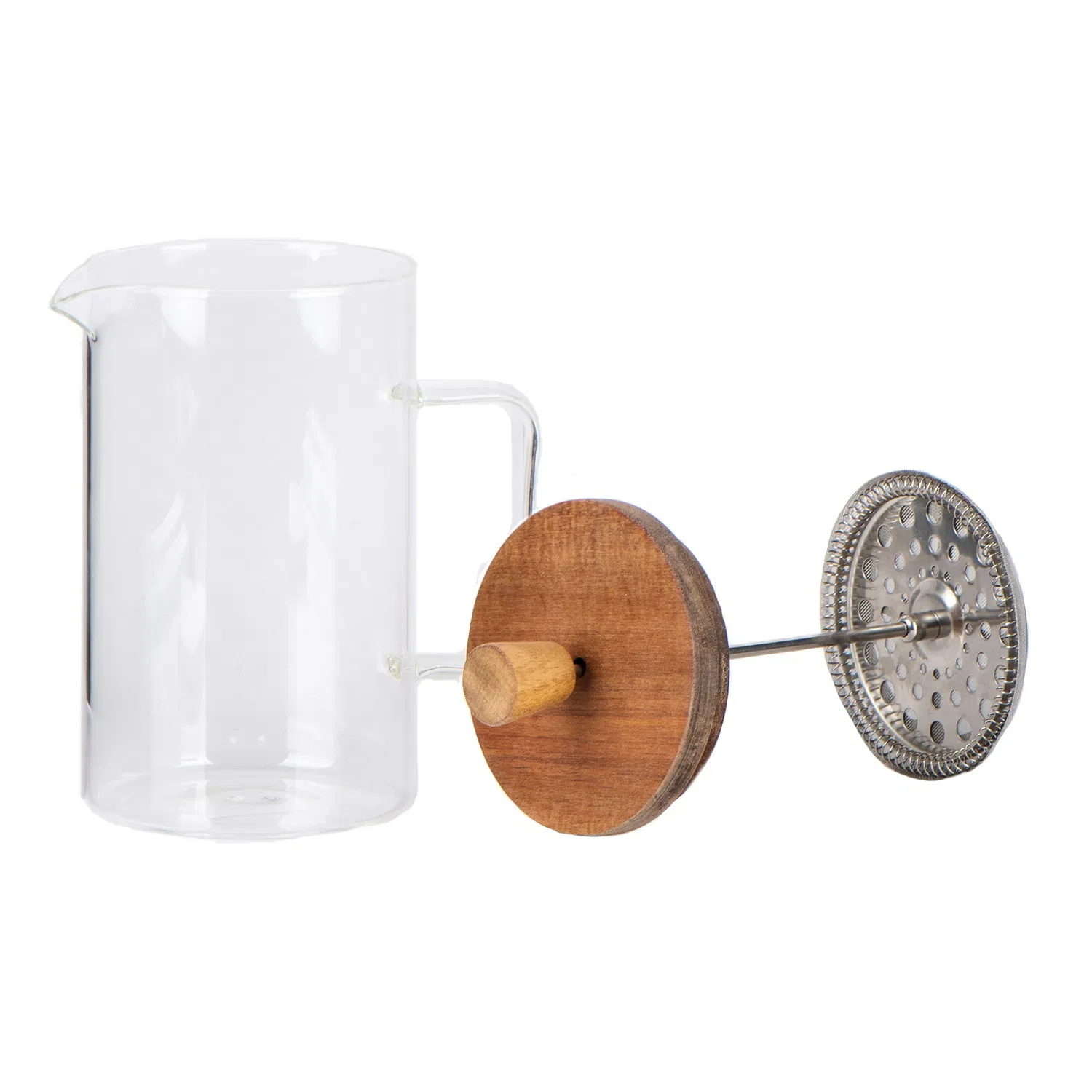 850ml Acacia Wood Lid High Borosilicate Glass Coffee Press Teat Pot Coffee Maker with Stainless Steel Infuser