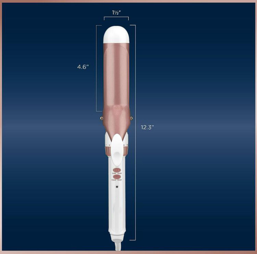 Double Ceramic 1 1/2-Inch Barrel Produces Soft Waves Curling Iron Hair Curler