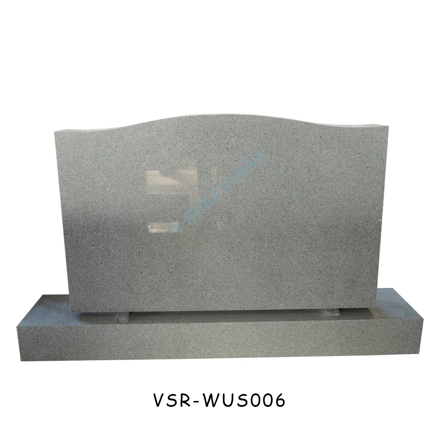Custonm Upright Headstone American Tombstones with Granite Vases in Grey Granite