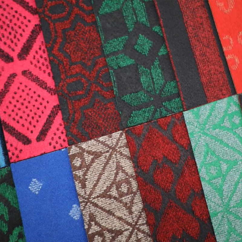 Double Color Velour Jacquard Carpet, Needle Punch Carpet, Purple&Black Double Color Jacquard Kitchen / Living Room Carpet