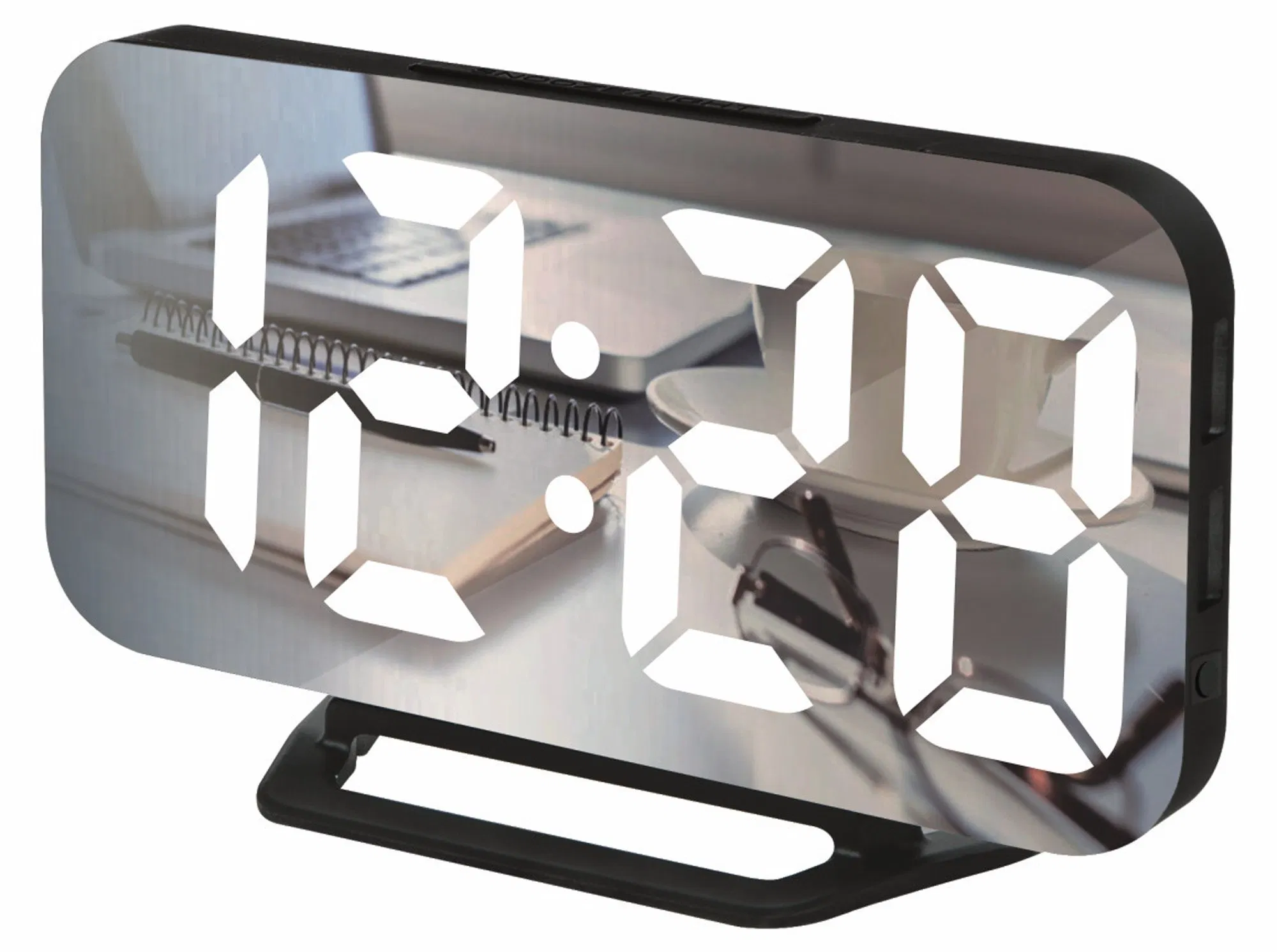 6" Large LED Display with Dual USB Charger Ports Auto Dimmer Mode Digital Alarm Clock
