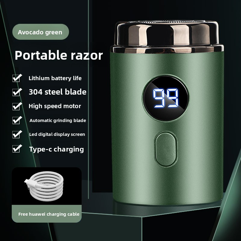 Mini Portable Stainless Steel Shaver Electric Shaver Rechargeable Full Body Washable Men's Shaver
