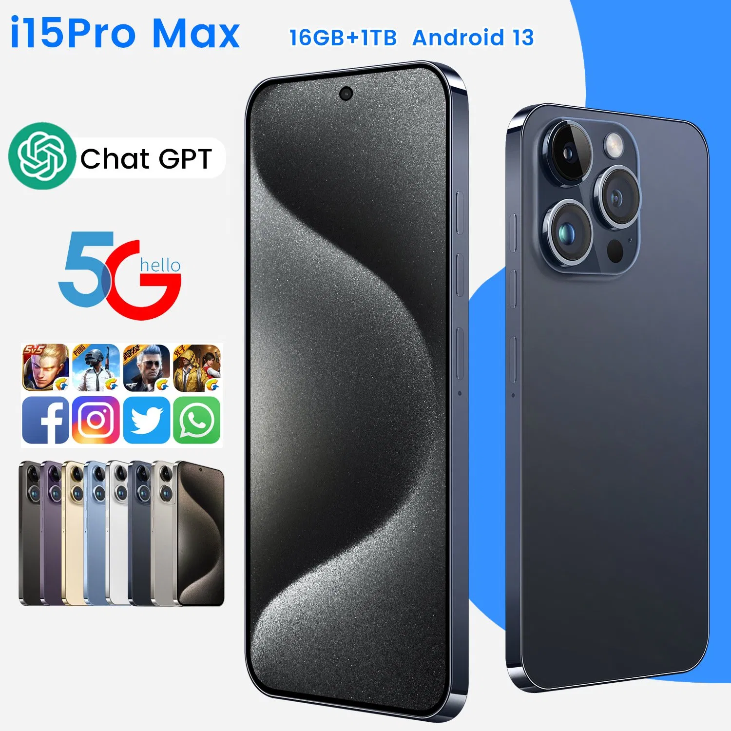Смартфон I15 PRO Max 16GB+1TB разблокированный