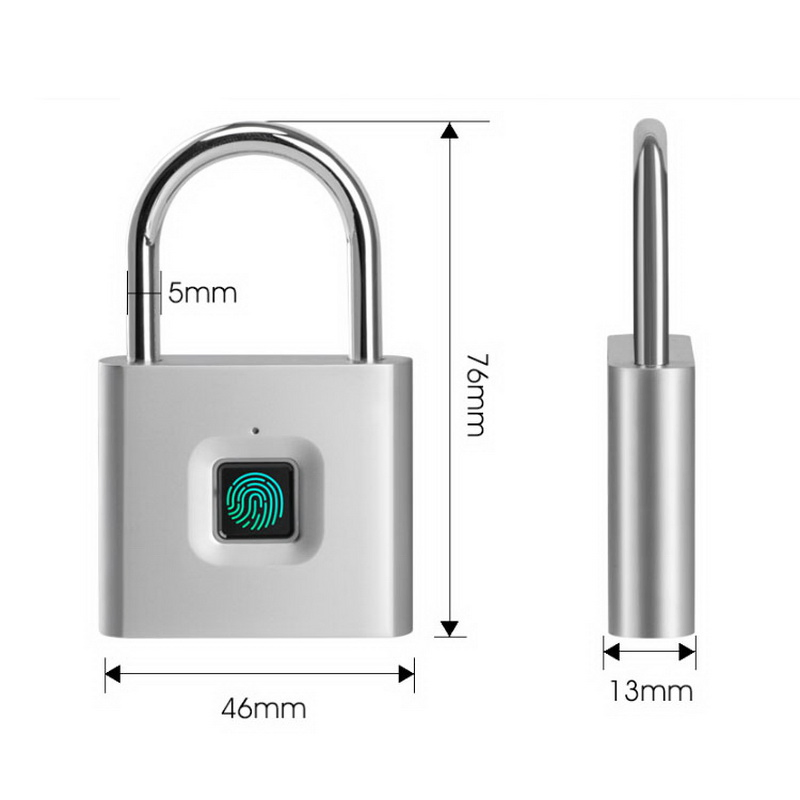Smart Padlocks for Motorcycles Anti-Theft Fingerprint Quick Recognition Padlock